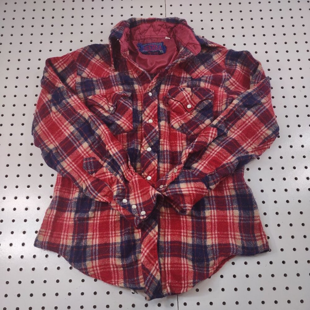 Vintage Ponderosa Wool Blend Flannel, Size Small